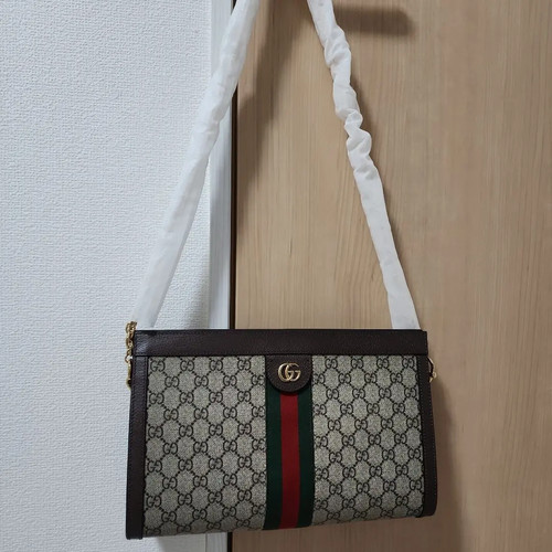 Gucci GG Supreme Ophidia Medium Chain Shoulder Bag Authentic Used Japan