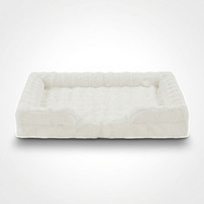 XL Orthopedic Dog Bed Extra Large Washable Faux Fur Sofa Pet Lounger Couch Beige