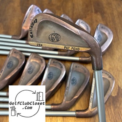 Vintage Callaway S2H2 USA Pat Pend BeCu Copper Iron Set / 2-PW-SW-LW -1.5 