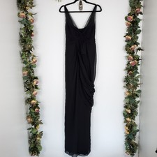 White by Vera Wang Chiffon Illusion Column Bridesmaid Dress
