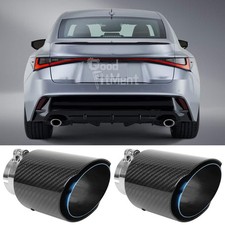 2Pcs 2.5" Inlet 3.5" Out Carbon Exhaust Trim Pipe Tips For Lexus IS F RC F GS F