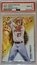 2022 Mike Trout- 31/50 Topps Pristine #1 Angels Gold Refractor