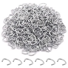Rustark 1000 Pcs 1/2" Galvanized Hog Rings, Professional One Size, Silver 