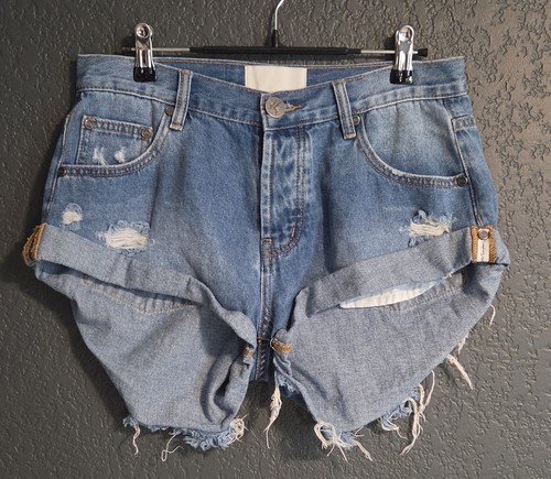 ONE TEASPOON Bandits Raw Edge Hem Shorts - Size 26
