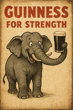 Guinness Beer Strength Vintage Poster Print Metal Sign 12x8in Old mm