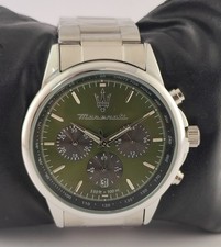 Orologio da polso uomo Maserati cronografo quadrante verde 'data' "Keep Good Time"