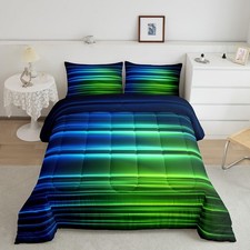 Blue Green Ombre Bedding Set Queen for , Blue Green and Black Comforter Gradi...