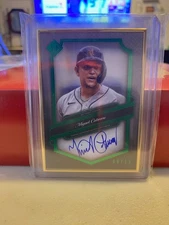 2021 Topps Transcendent Miguel Cabrera Gold Framed On Card Auto Emerald 8/15