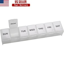 7 Day Pill Organizer Travel Case Easy Open Medications Vitamins Supplements New