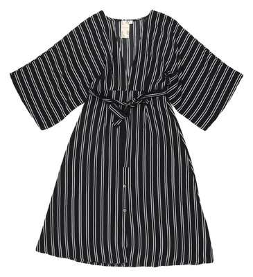 Blu Pepper Damen Shirtkleid schwarz gestreift S