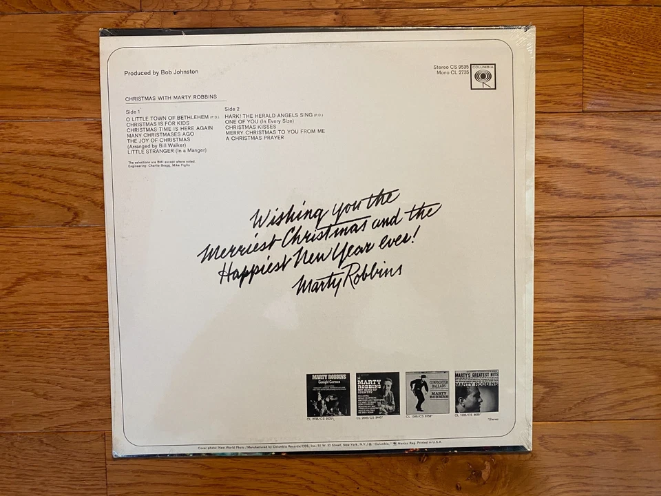 Marty Robbins - Christmas With Marty Robbins LP  Columbia 1970 Pressing  Sealed - Image 2 of 2
