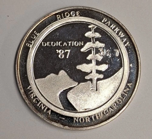 Vintage 1987 30 Gram .999 Silver ~ Blue Ridge Parkway / Linn Cove Viaduct Round