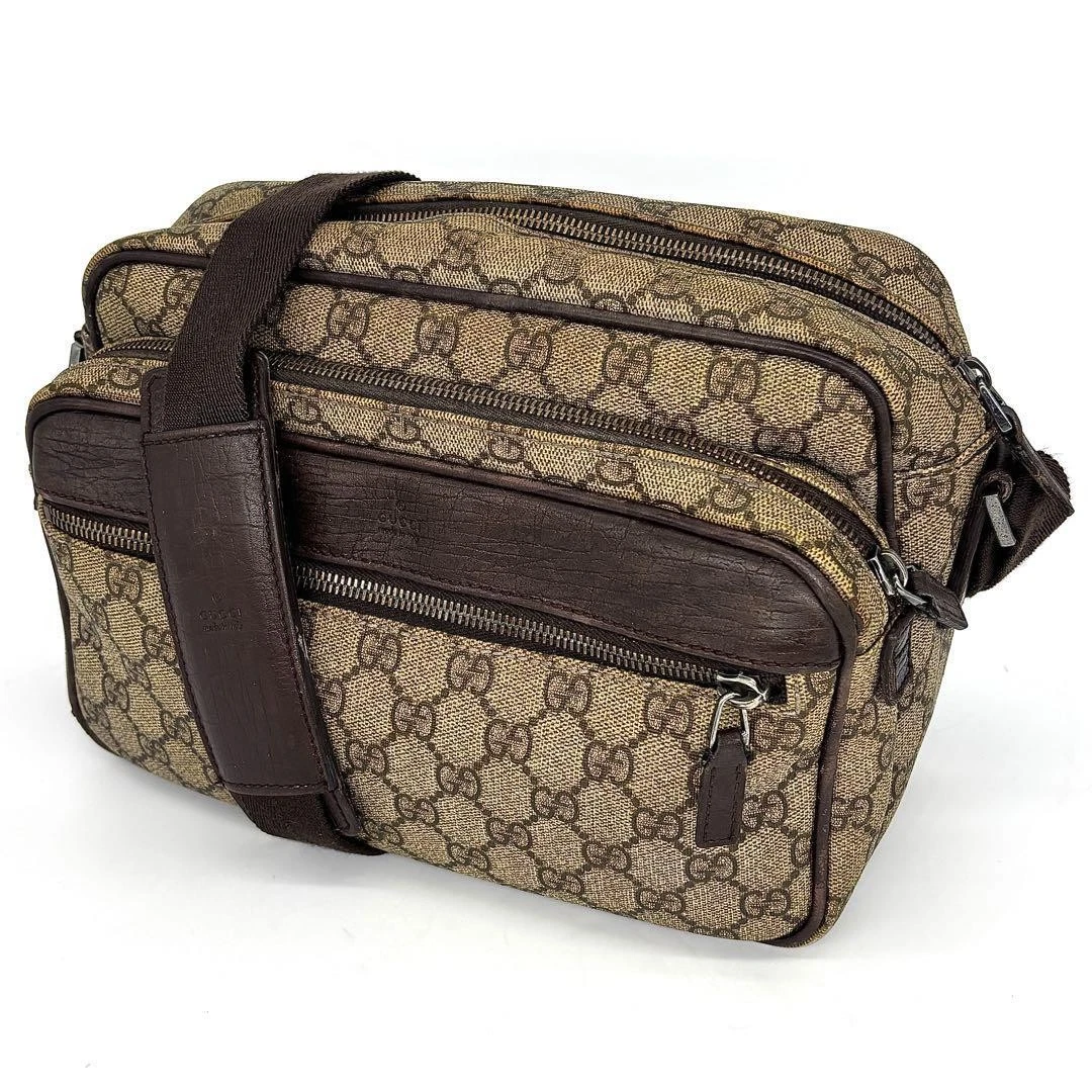 Sac bandoulière GUCCI GG Supreme sac appareil photo marron
