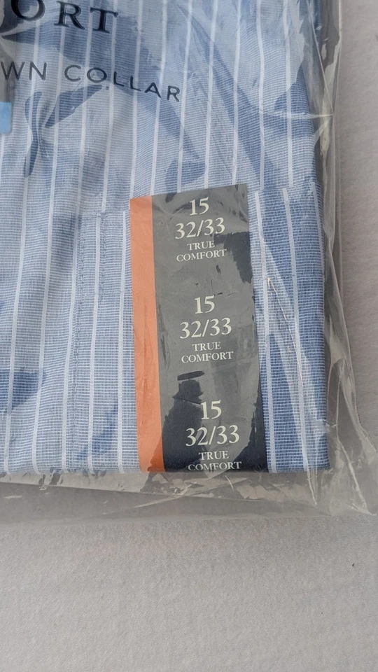 NUEVO CON ETIQUETAS Croft & Barrow Camisa de Vestir Croft & Barrow Fácil Cuidado Calce Clásico Azul Rayas 15.5 32/33 Foto 3 de 4