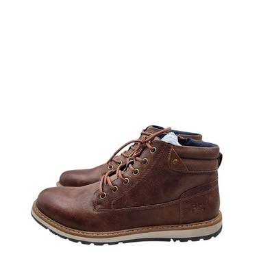 B-52 Bullboxer Men s Linton Cognac Leather Boots Lace Up Side Zip Casual