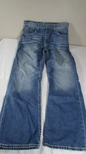 BKE Tyler Jeans Mens 34R Blue Medium Wash Relaxed Bootcut Denim Casual