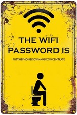 Vintage Metal Tin Sign Home Restroom Funny Decor Wall Art 8x12