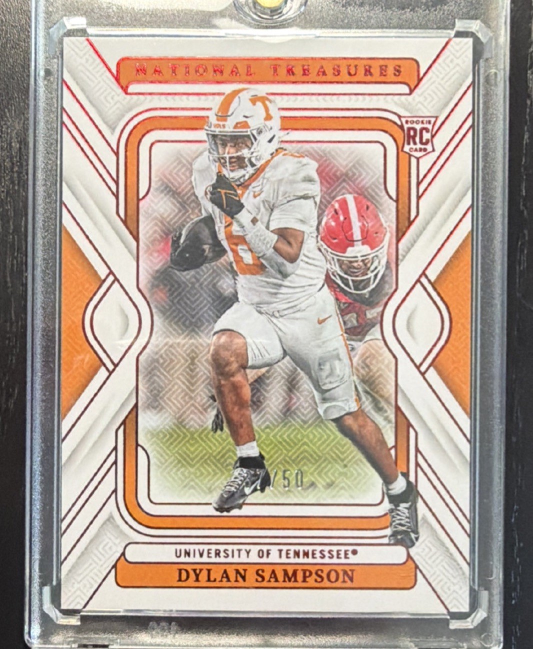 Panini National Treasures Collegiate #4 Dylan Sampson Tennessee Red Rookie /50