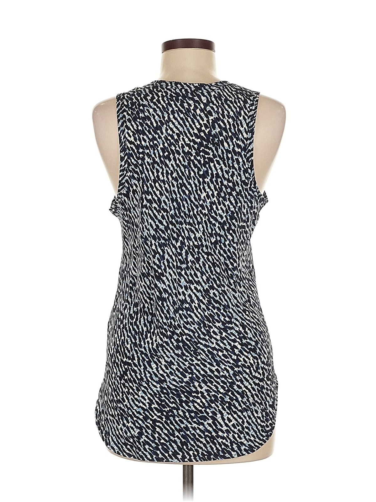 Burberry Brit Women Blue Sleeveless Silk Top M thumbnail 2