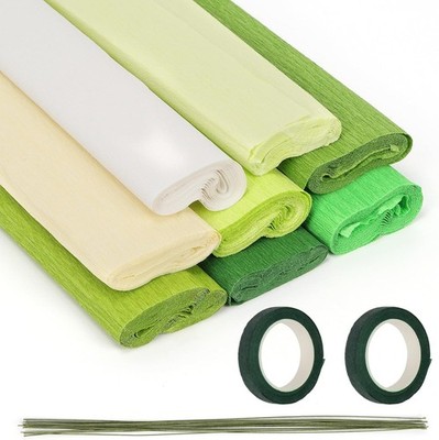 Crepe Papier Set 8 Farben für DIY Blumen Basteln, Bastelpapier Rollen,