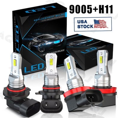 4X Bright White Headlight Bulb Kit Hi/Lo Beam For Honda Pilot 2006-2019