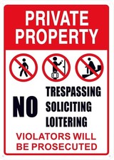 HEIOKEY No Trespassing, Soliciting, 1 Pack, Red, Black and White