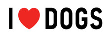 I Love Dogs Sticker Large 3x9" I Heart Wagging Tails Happy Puppy Stickers