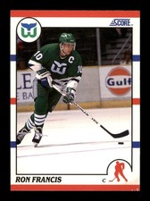  1990 Ron Francis 70 Whalers Score 10 Hockey Sports Trading Card TC