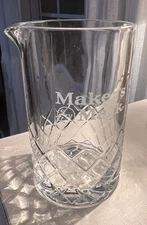 Maker's Mark Heavy Crystal Glass Stirred Cocktail Mixer Bourbon / Whiskey Bar