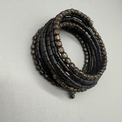 Wrap Bracelet Gunmetal. etal Beaded Wrap Bracelet Stretch Coil Design