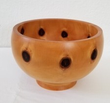 Gorgeous Canadian Artist Signed Carved Large Wooden Bowl