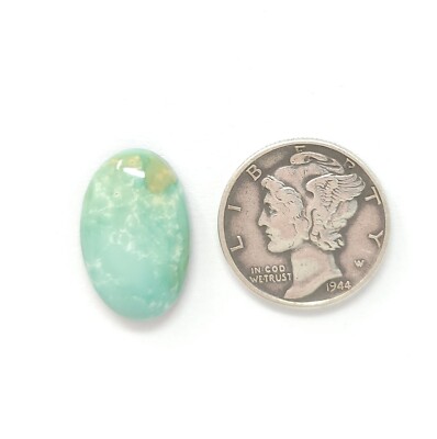 Natural Green Iron Maiden Turquoise Free Form Oval Shape Cabochon 7.6 Carats
