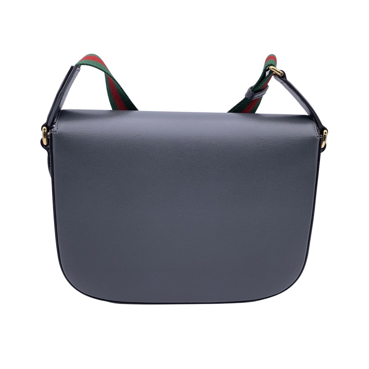 【関税&送料込】Gucci Dark Grey Leather 1955 Horsebit Should Authentic Gucci Grey Leather Horsebit 1955 Unisex Box