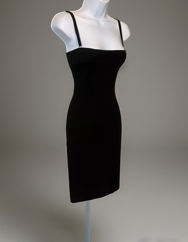 Vintage DOLCE&GABBANA D&G Rare2Find Y2K Black BodyconStretch Midi Dress IT40 US4