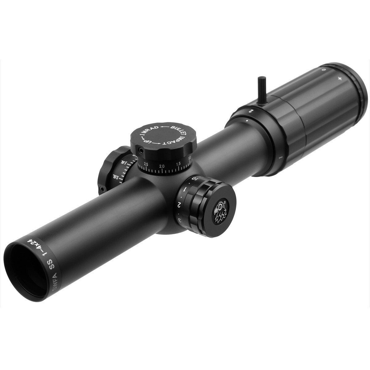 SWFA 1-4x24 SS - Illuminated MIL-Quad DM Reticle, 30mm, .1 MIL