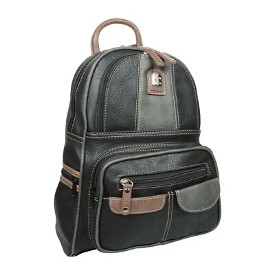 CHARM & SHAPE Damen Rucksack Cityrucksack Stadtrucksack Daypack Schwarz Grau Vegan Sportlich