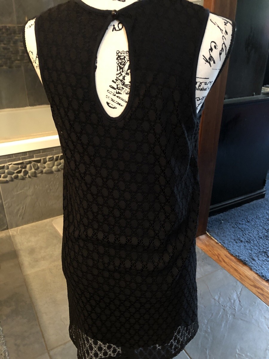 Ella Moss Women's Black Sleeveless Lined Lace Dress Size Small | eBay