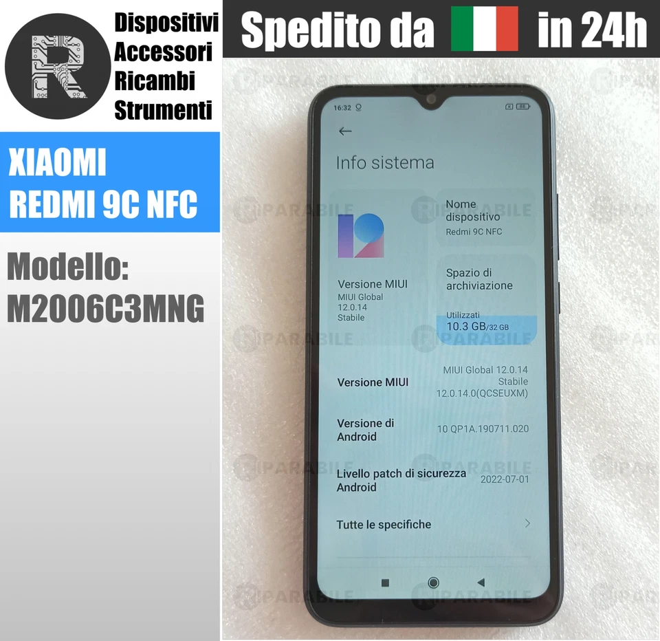 Xiaomi Redmi 9c NFC M2006C3MNG Grigio Dual SIM + SD 2/32 6.53" Usato GARANTITO - Immagine 2 di 4