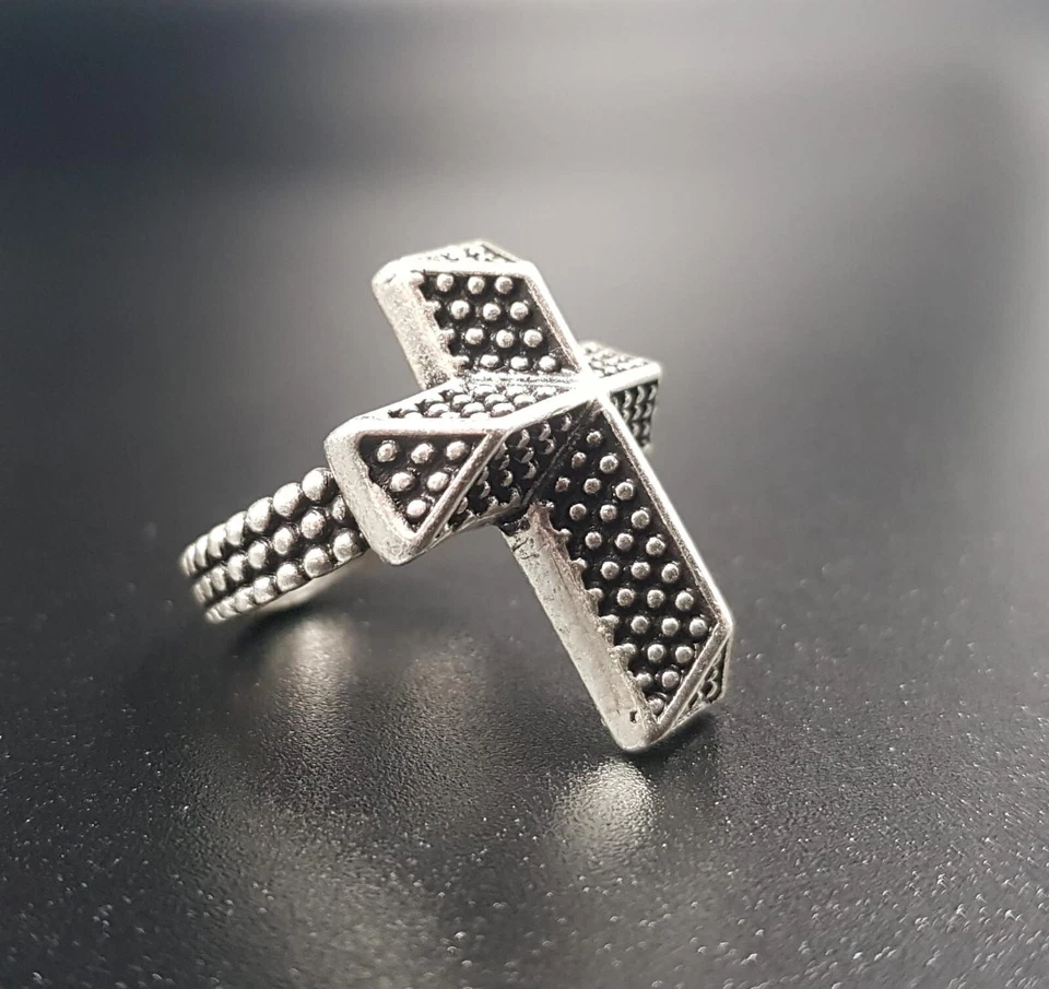 LOTTO 3 ANELLI PIETRO FERRANTE IN OTTONE FINITURA ARGENTO - Immagine 3 di 4