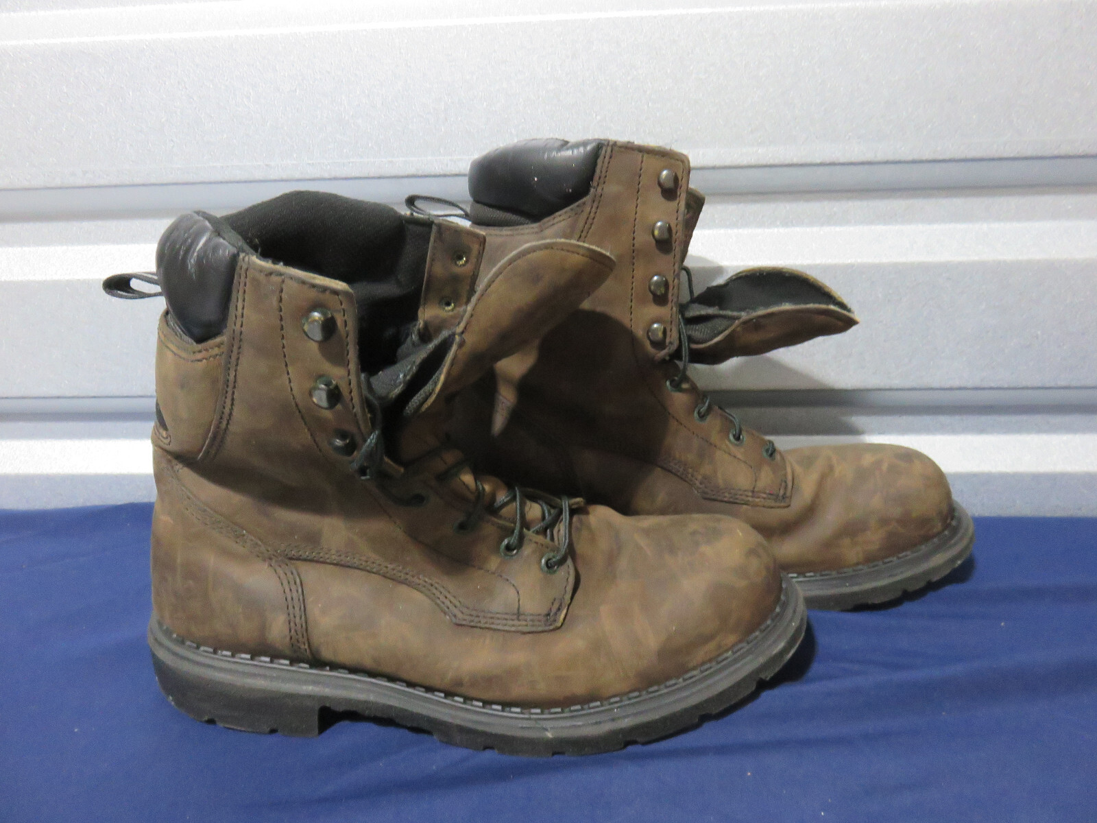 Red Wing Brown Leather Steel Toe Boots Size 13 (A7) Gem