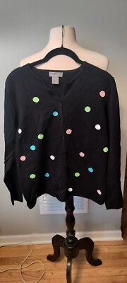 Vintage Sweater By: Design Original Size Large Polka Dot