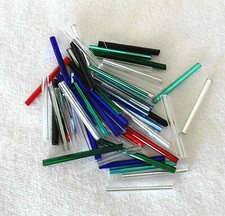 CLEARANCE 200 BEADS Czech 1" CRYSTAL MULTI PACK GLASS STRAIGHT BUGLE 200 GRAMS