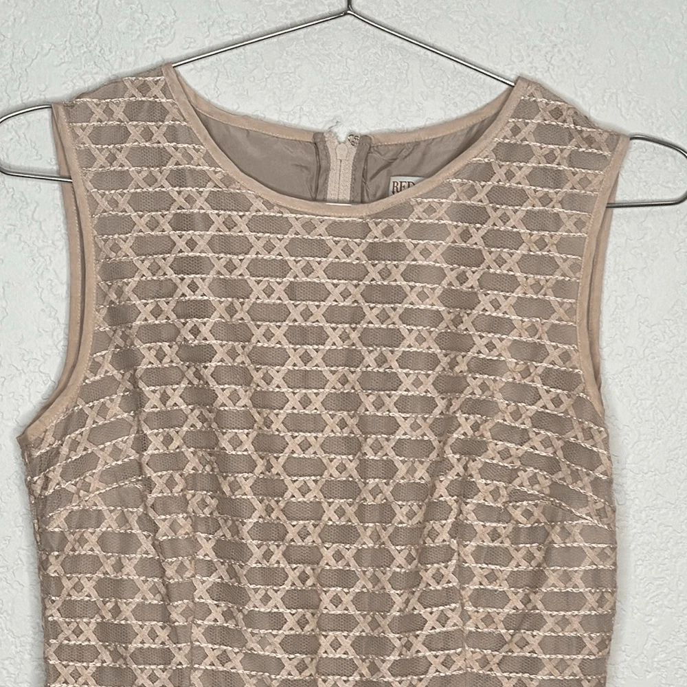 Abito A Line Rosso Valentino Rosa Nastro Maglia Taglia 2 Rosa Blush Nuovo con etichette