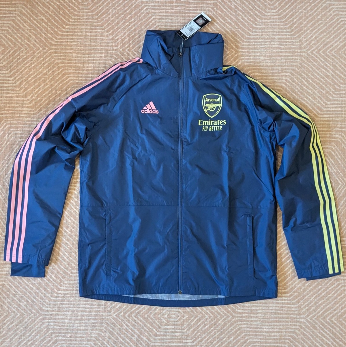 NEW Arsenal L Adidas 20/21 Navy Blue Training STORM Rain Jacket