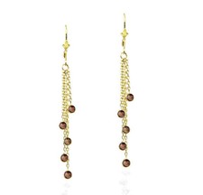 14K Yellow Gold Chandelier Earrings With Garnet Gemstones