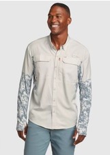 90 Eddie Bauer Men s Twin Hybrid Shirt Long Sleeve Button Down-Grey-Small-New