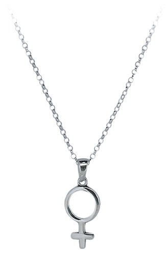 Collar Mujer Plata de Ley 925 con Colgante Símbolo Femenino Feminista Mujer  | eBay