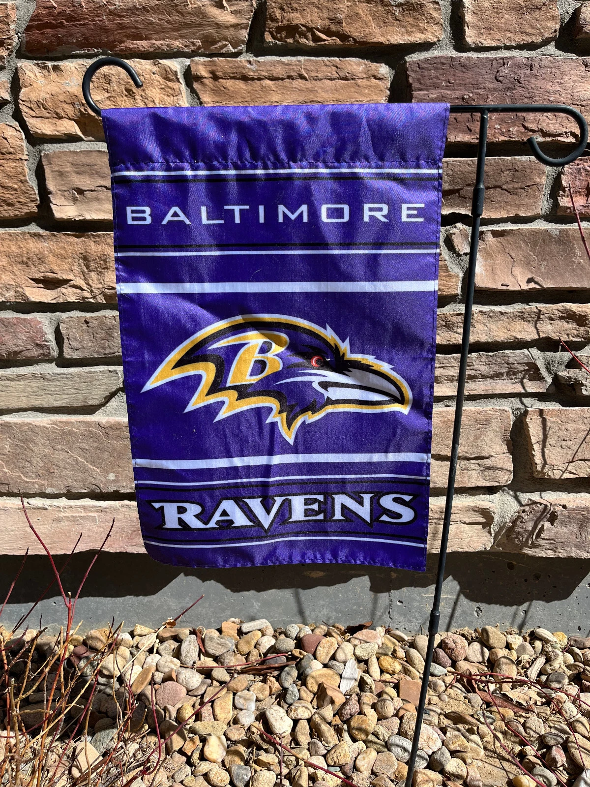 Baltimore Ravens Double Sided Garden Flag 12 x 18