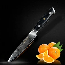 BIGSUNNY Damascus Utility Knife 5inch Multi-purpose Cutter Ergonomic G10 Handle 