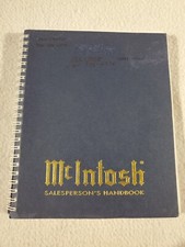 Vintage McIntosh Laboratories Original Salesperson's Handbook